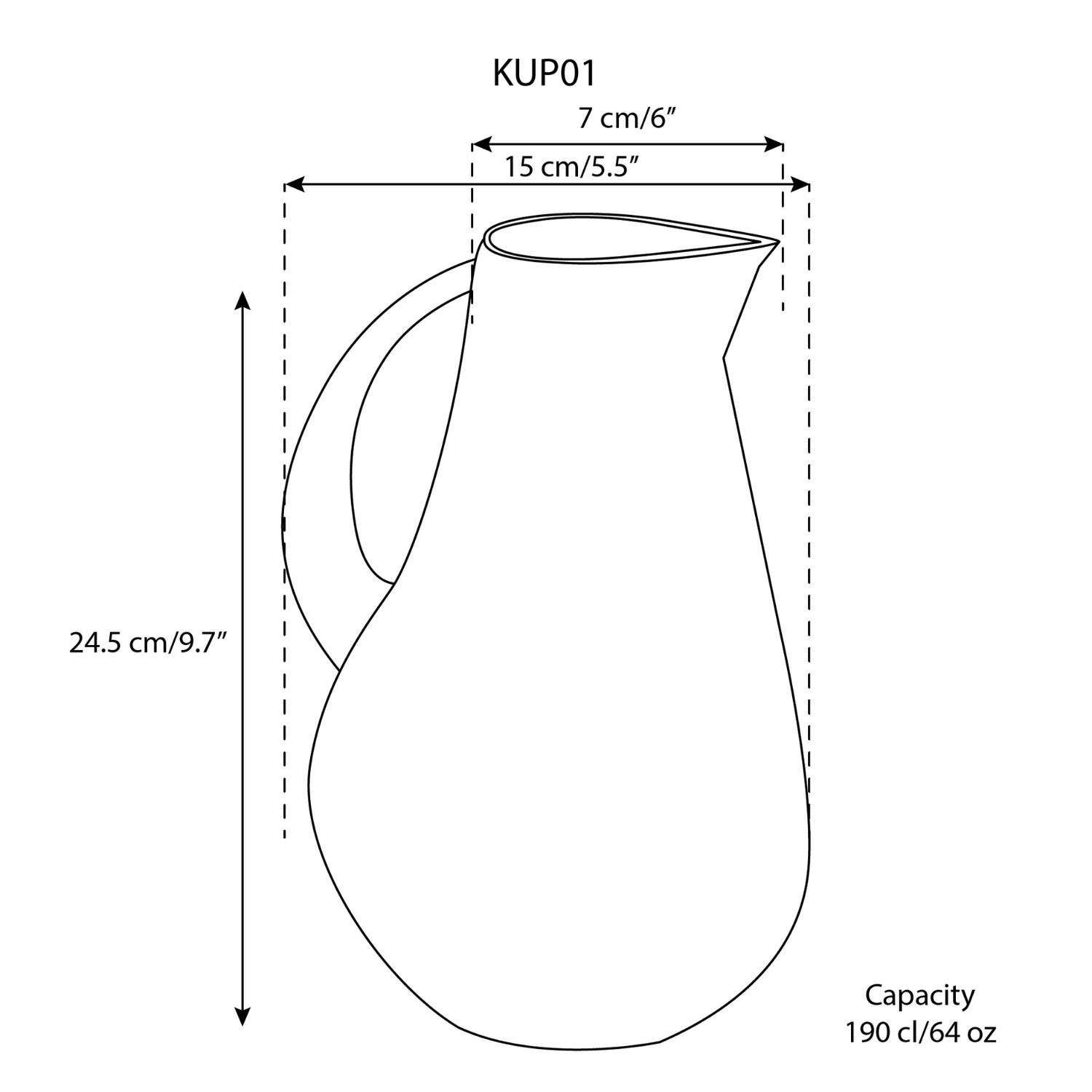 Matte Black Stoneware Pitcher