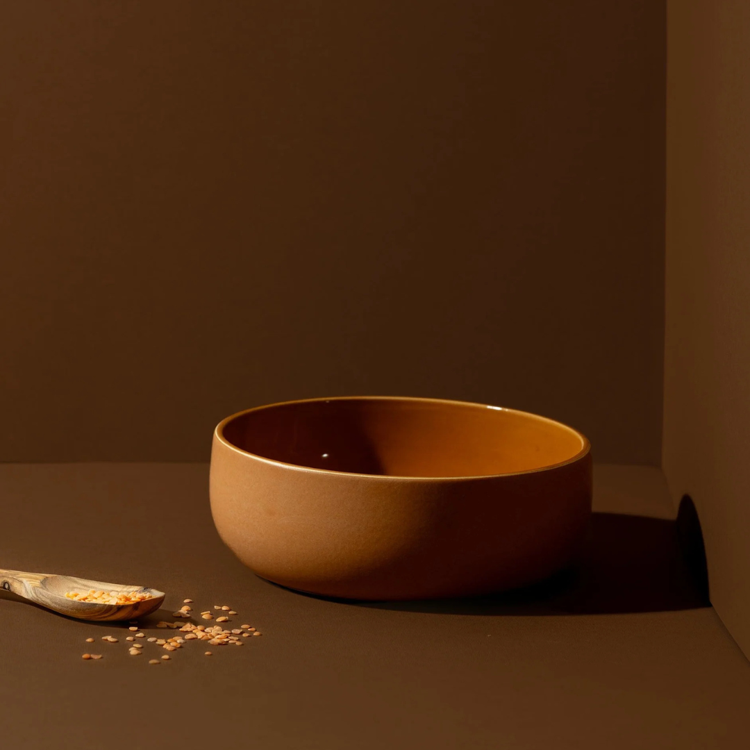 Stoneware Low Serving Bowl - Terracotta