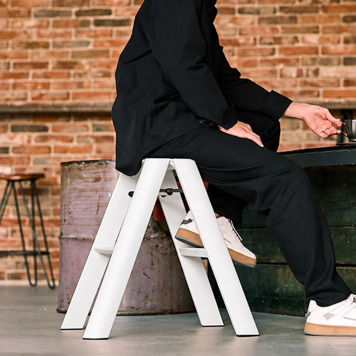 Kura 2 Step Ladder Stool - White