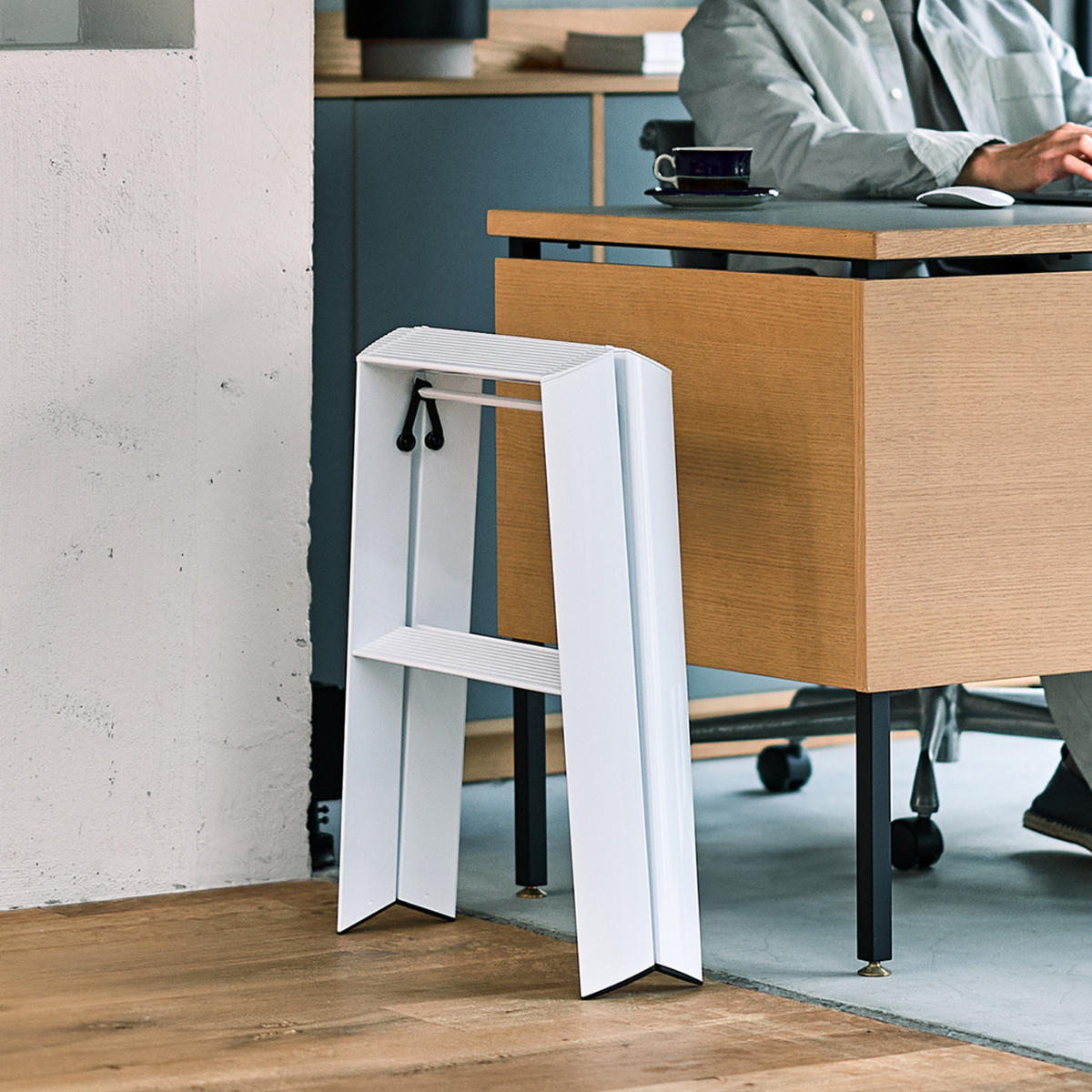 Kura 2 Step Ladder Stool - White