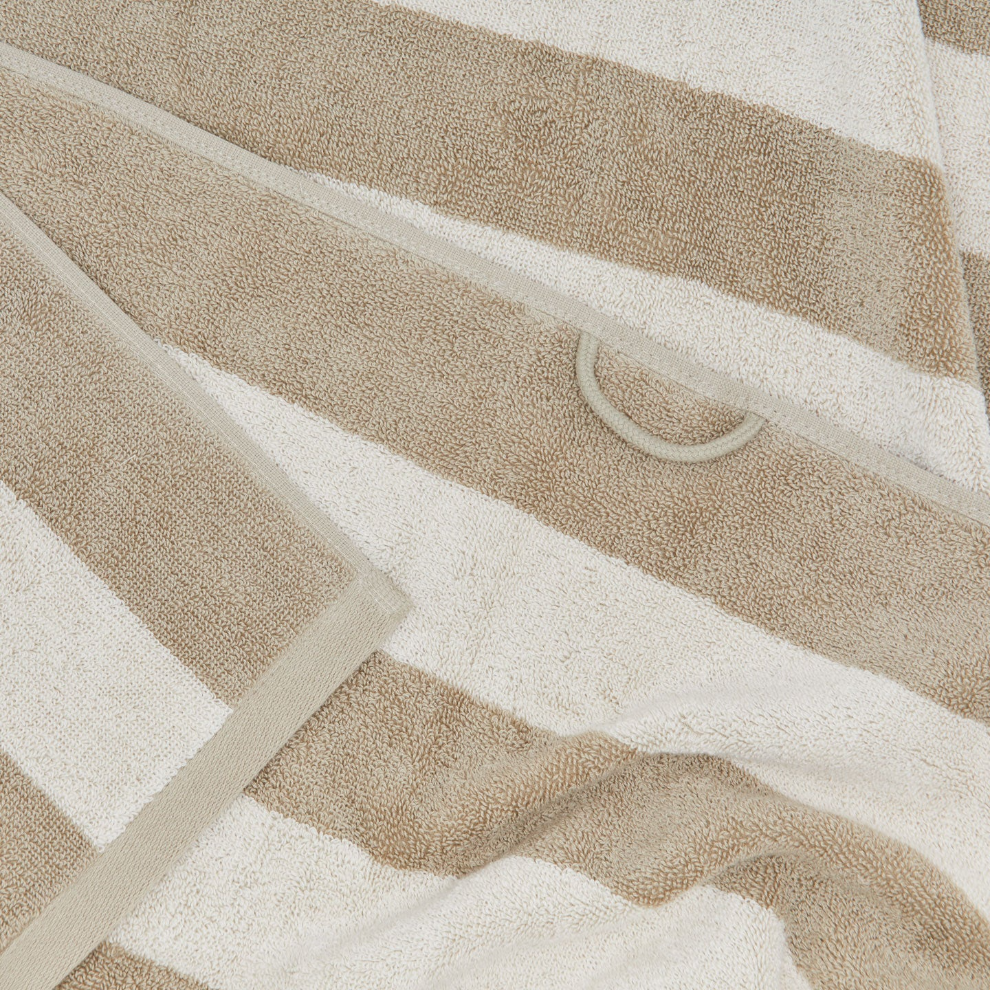 Sorrento Striped Terry Towels - Ivory/Flax