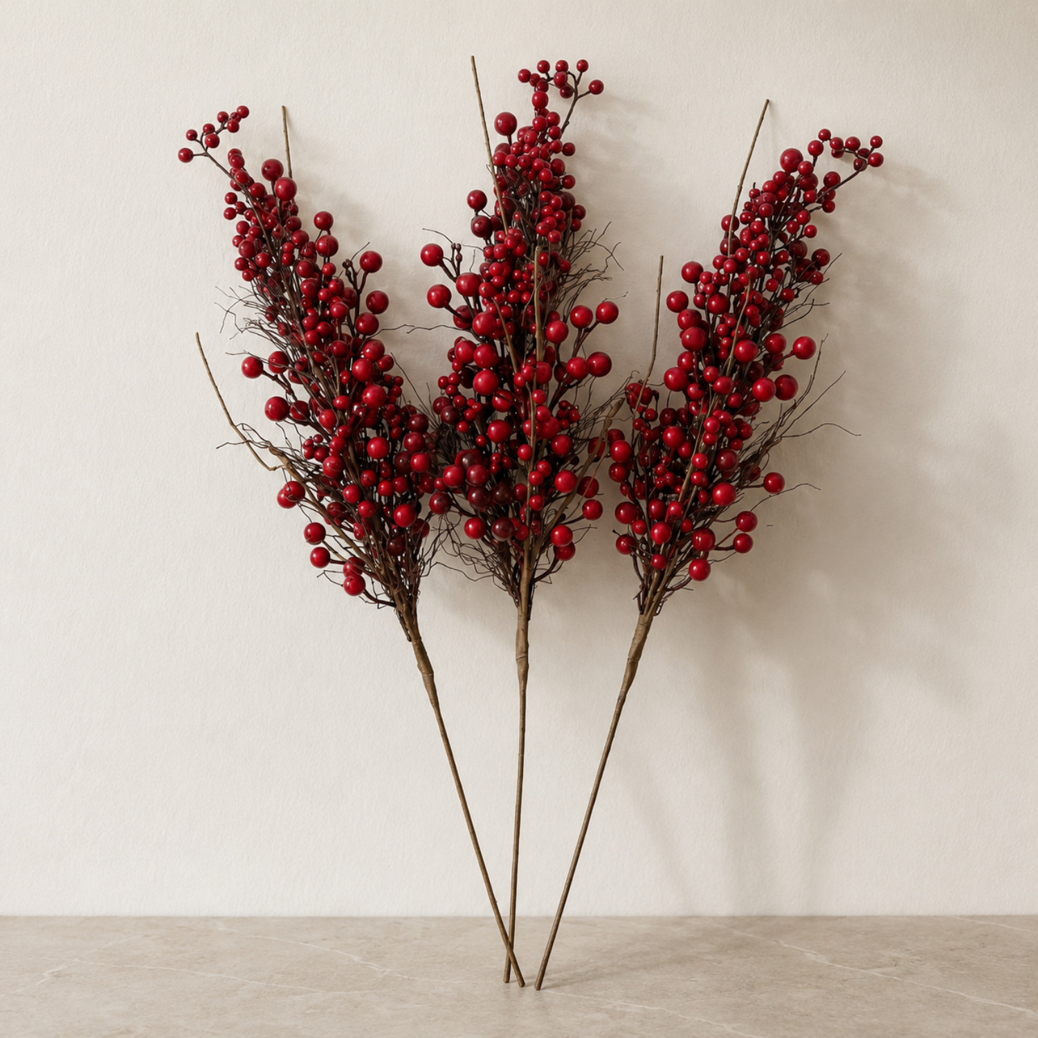 Artificial 34" Red Winterberry Stem