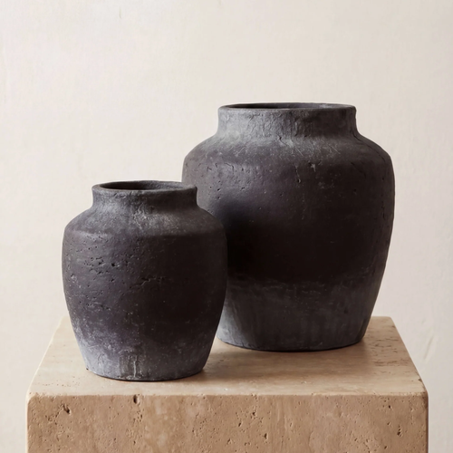 Provencal Charcoal Terracotta Vase