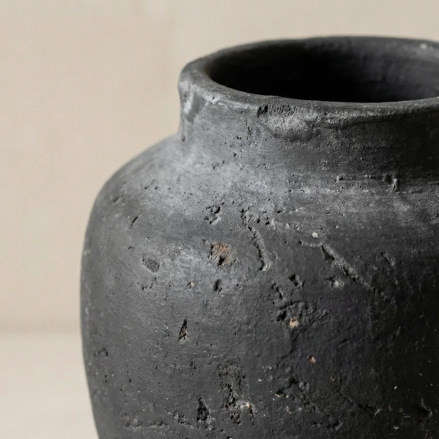 Provencal Charcoal Terracotta Vase