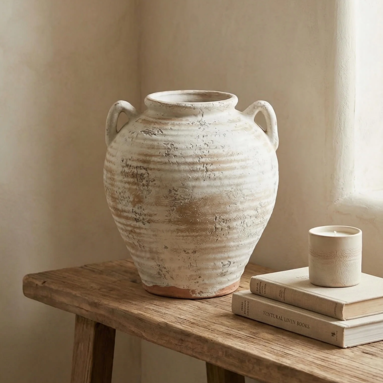 Tuscany Aged Ivory Ceramic Vase