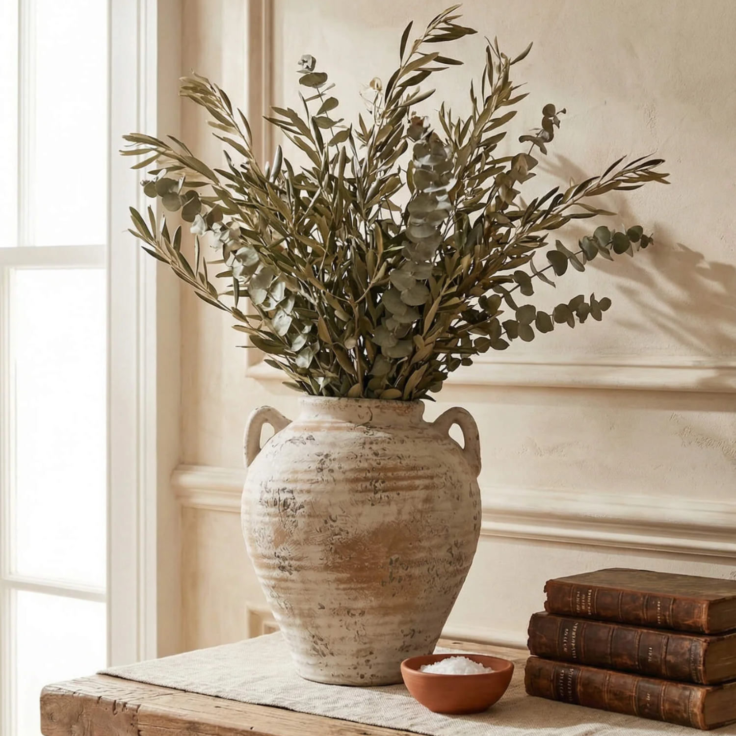 Tuscany Aged Ivory Ceramic Vase