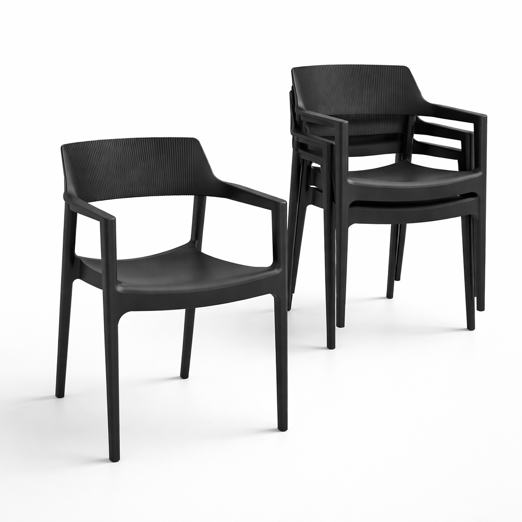 Albany Black Arm Chair (Set of 4)
