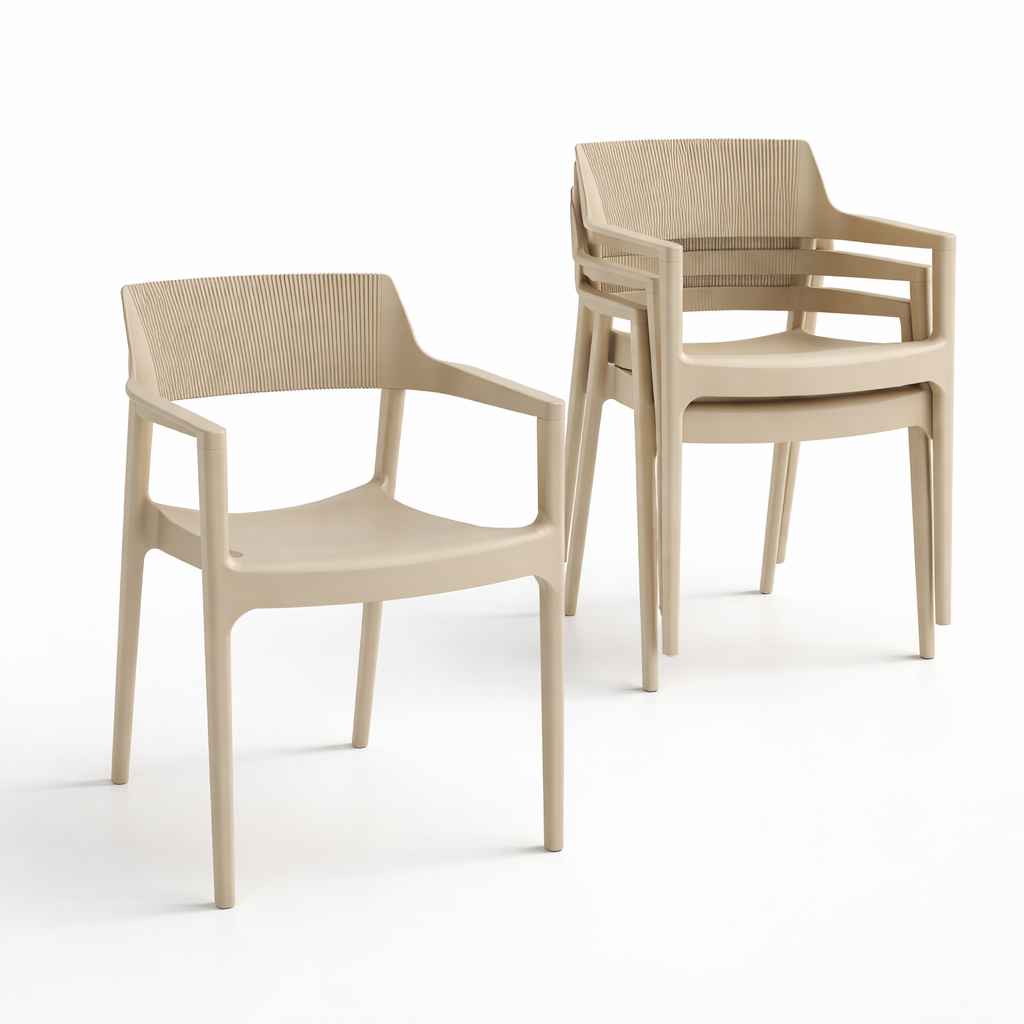 Albany Taupe Arm Chair (Set of 4)