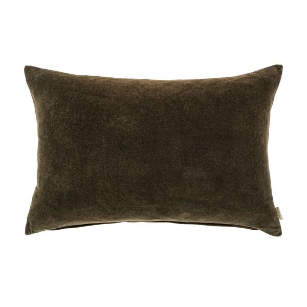 Velvet Midnight Green Kidney Toss Pillow