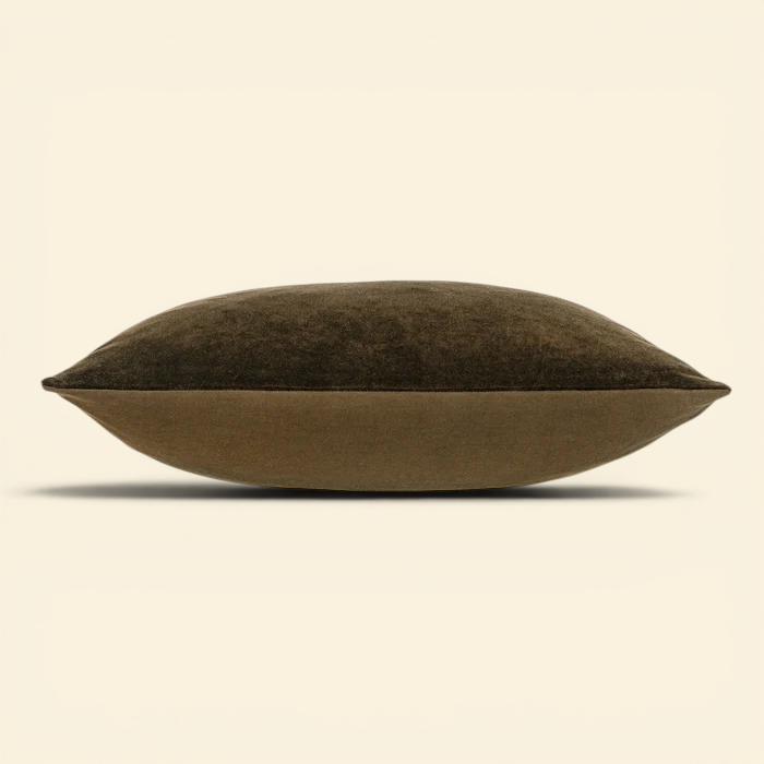 Velvet Midnight Green Kidney Toss Pillow