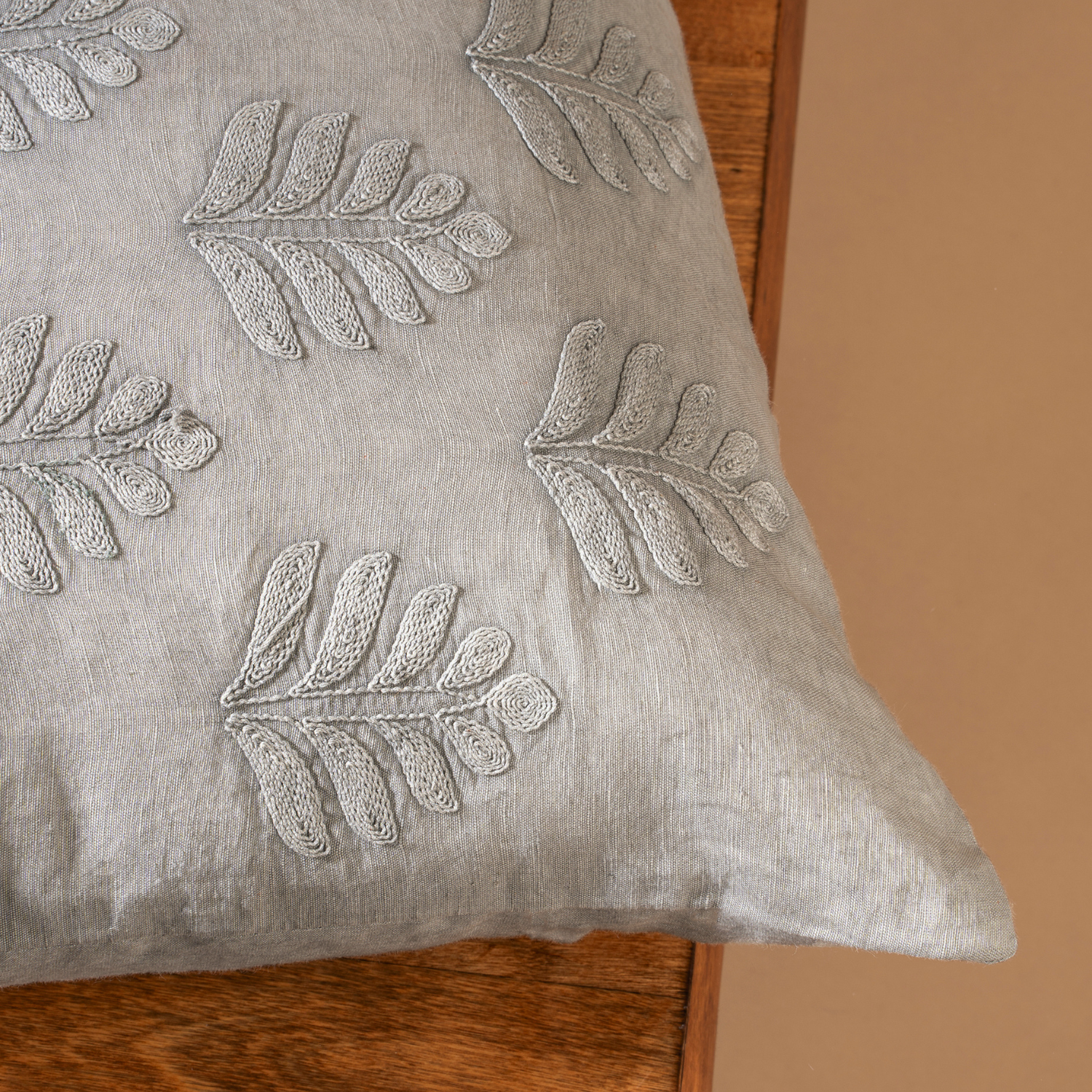 Grove Linen Kidney Pillow - Fog