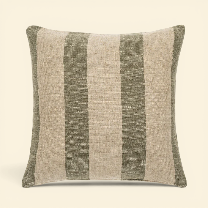 Stone Green Striped Toss Pillow