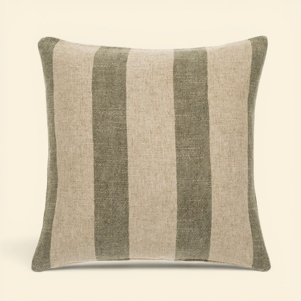 Stone Green Striped Toss Pillow