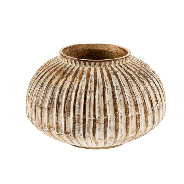 Carved Wood Vase
