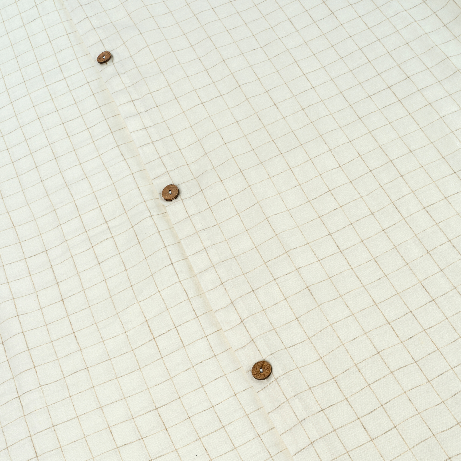 Linen Check Duvet Set - Ivory