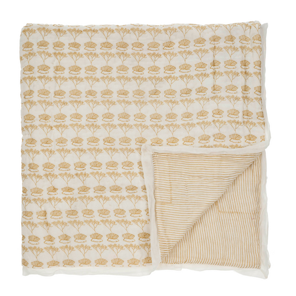 Shrubbery Sand Muslin Baby Quilt