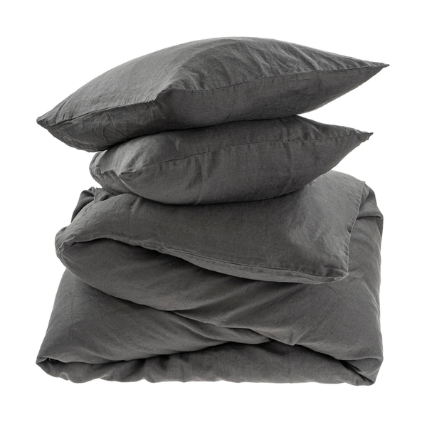 Stonewash Duvet Set - Charcoal