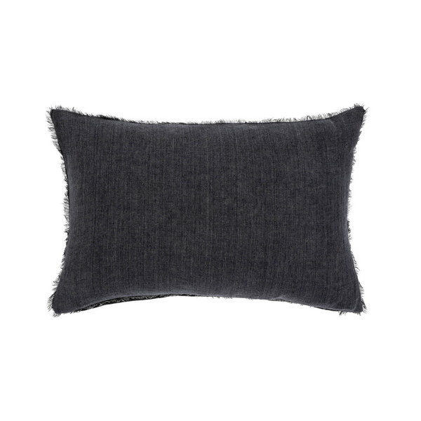 Cambri Charcoal Linen Kidney Pillow