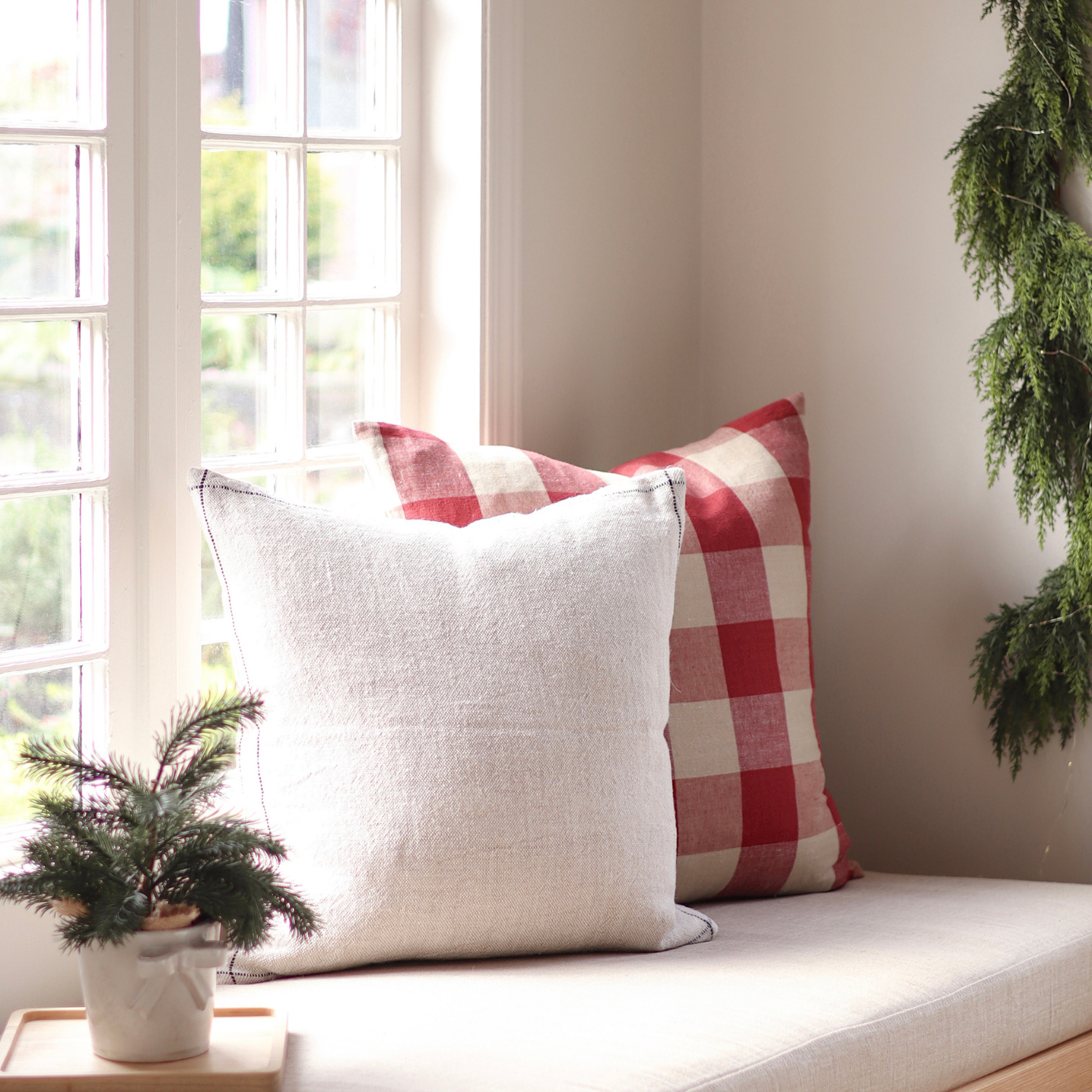 Red Gingham Toss Pillow