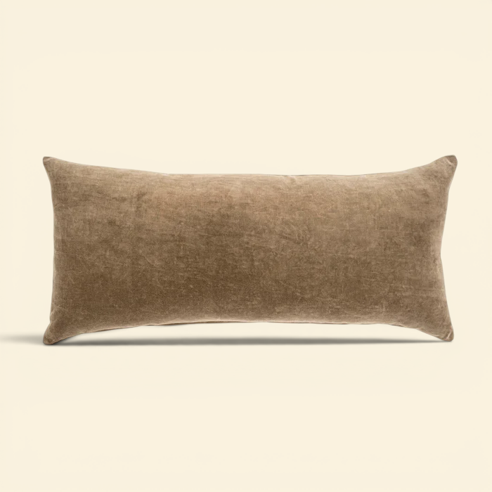 Velvet Carob Kidney Toss Pillow