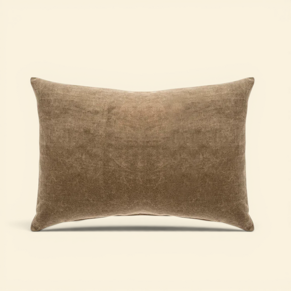 Velvet Carob Kidney Toss Pillow