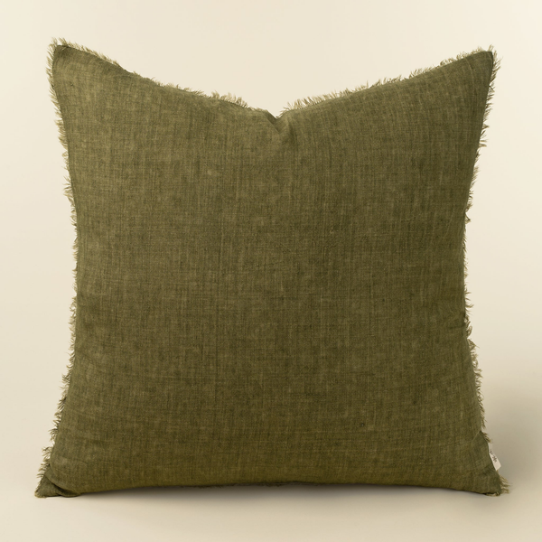 Cambri Dark Moss Linen Pillow