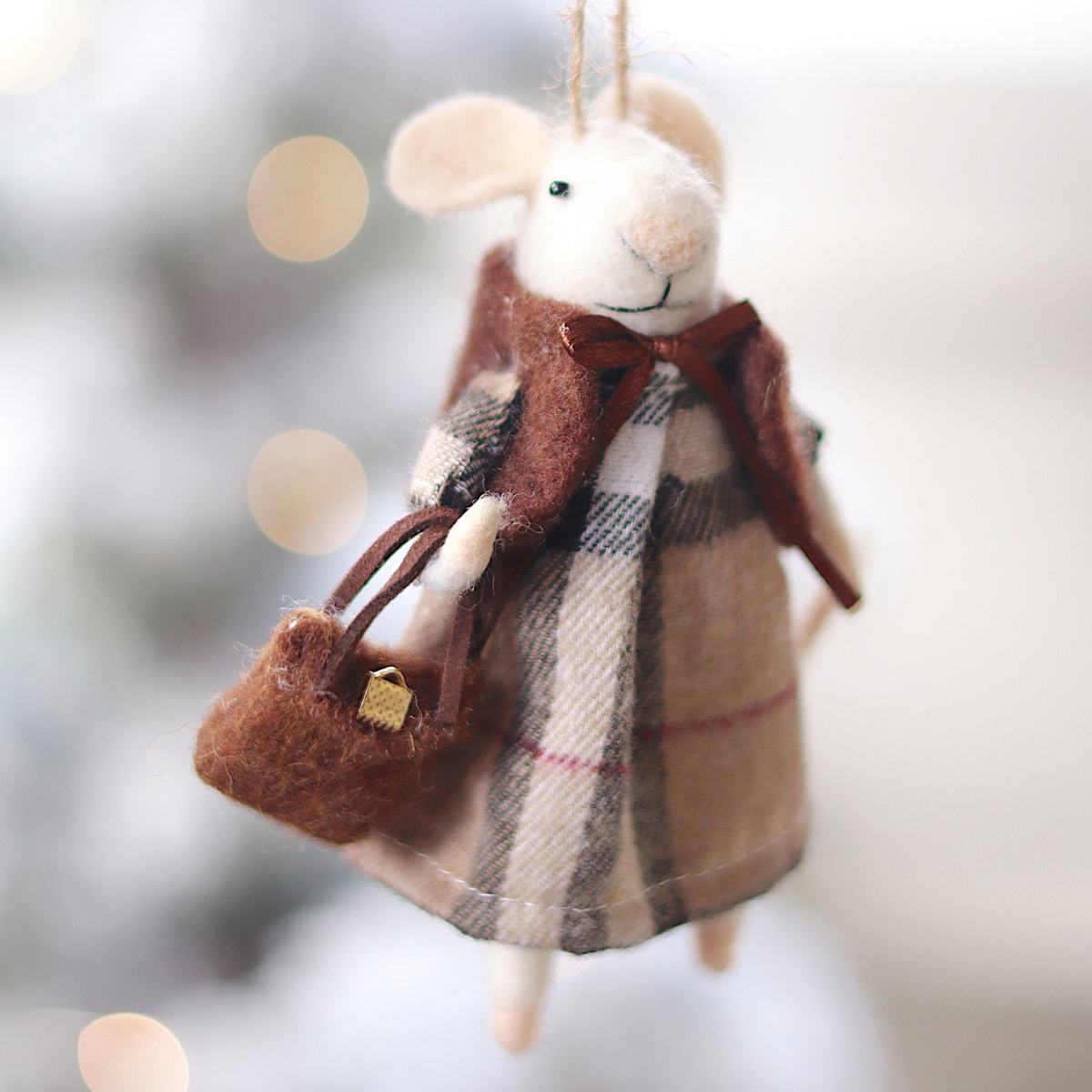 Tartan Tessa Mouse Ornament