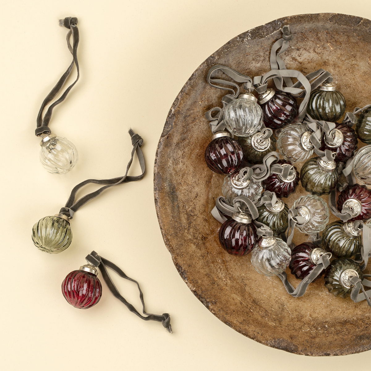 Berry Bauble Glass Ornaments (Set of 24)