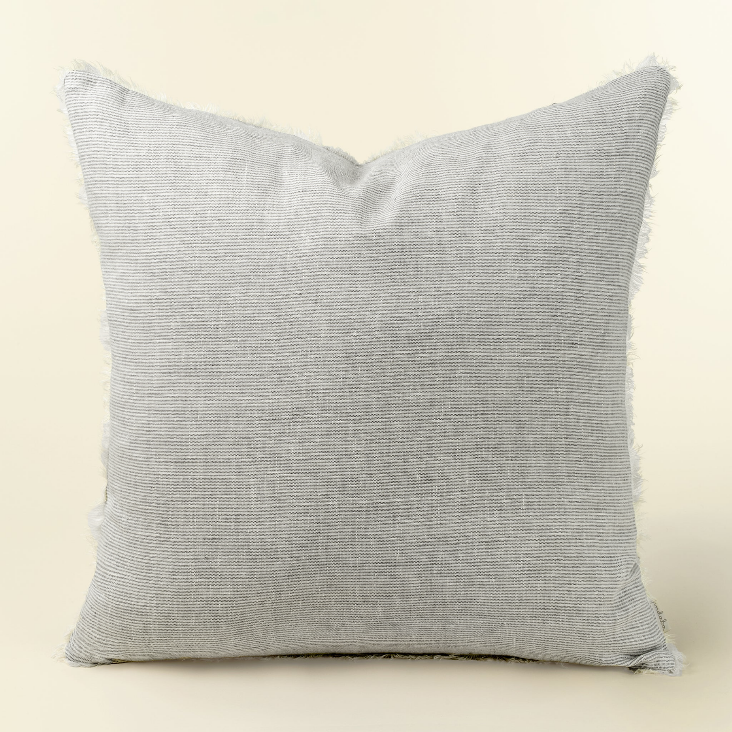 Cambri Grey Stripe Linen Pillow