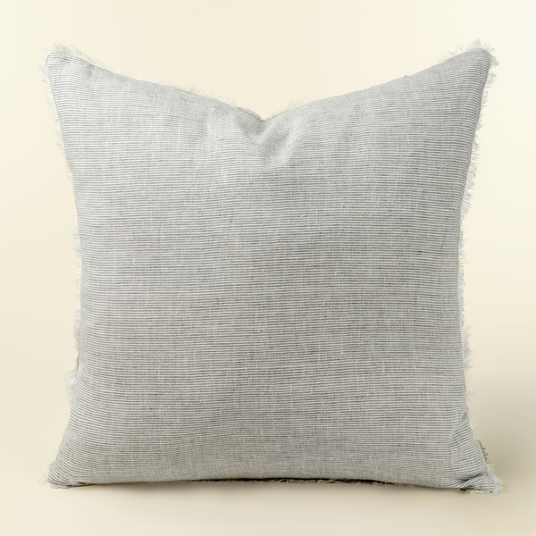 Cambri Grey Stripe Linen Pillow