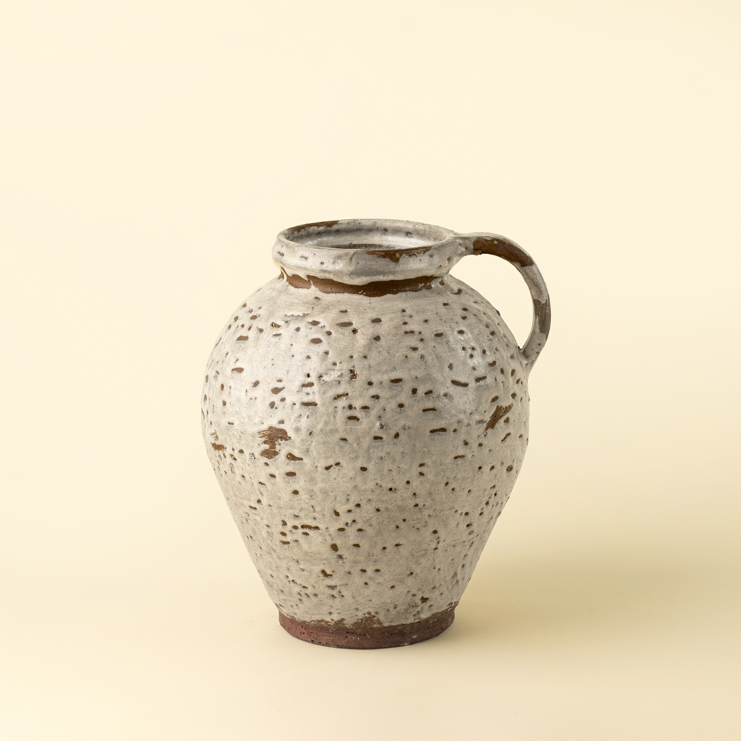 Santorini Distressed Cream Terracotta Vase
