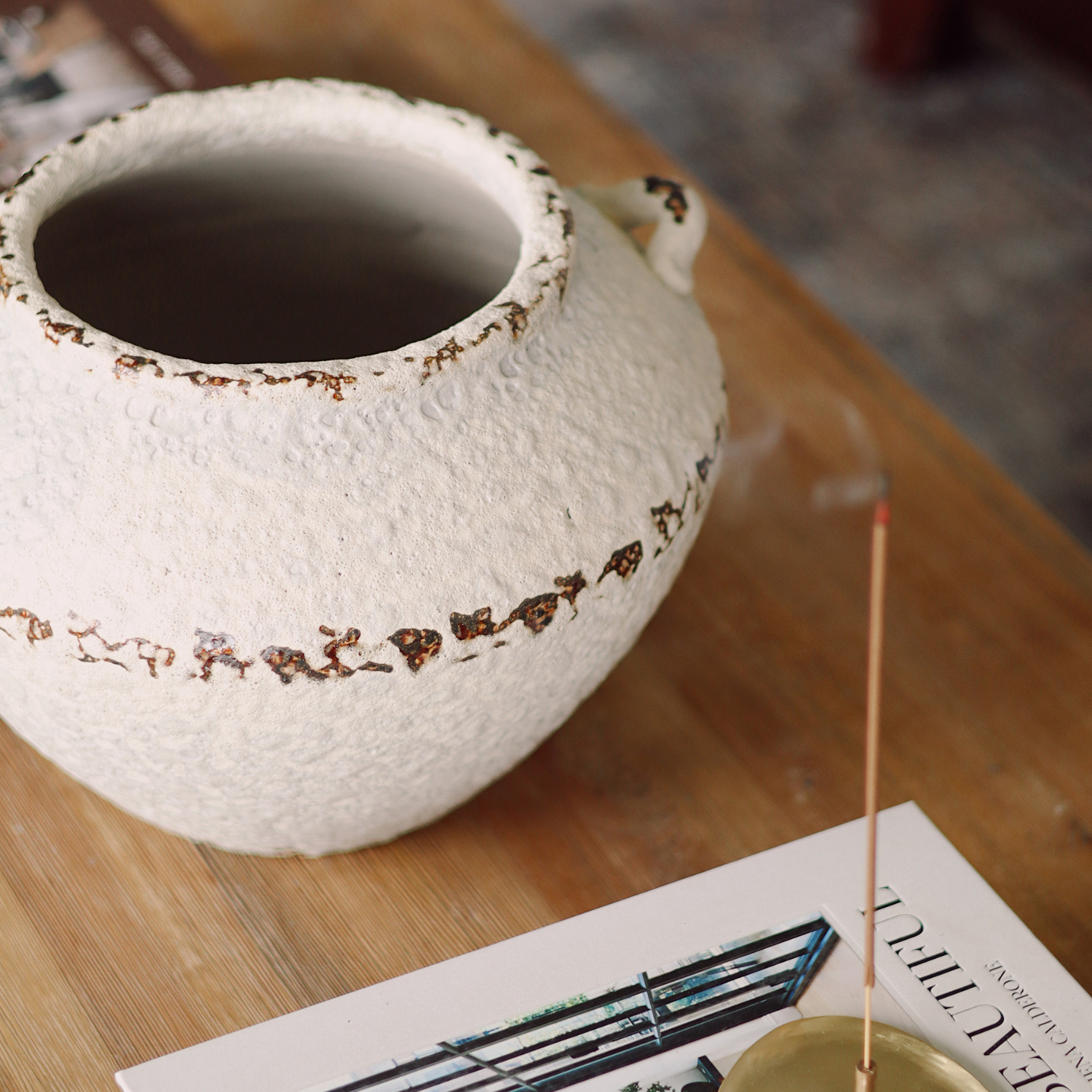 Mykonos Distressed Cream Terracotta Vase