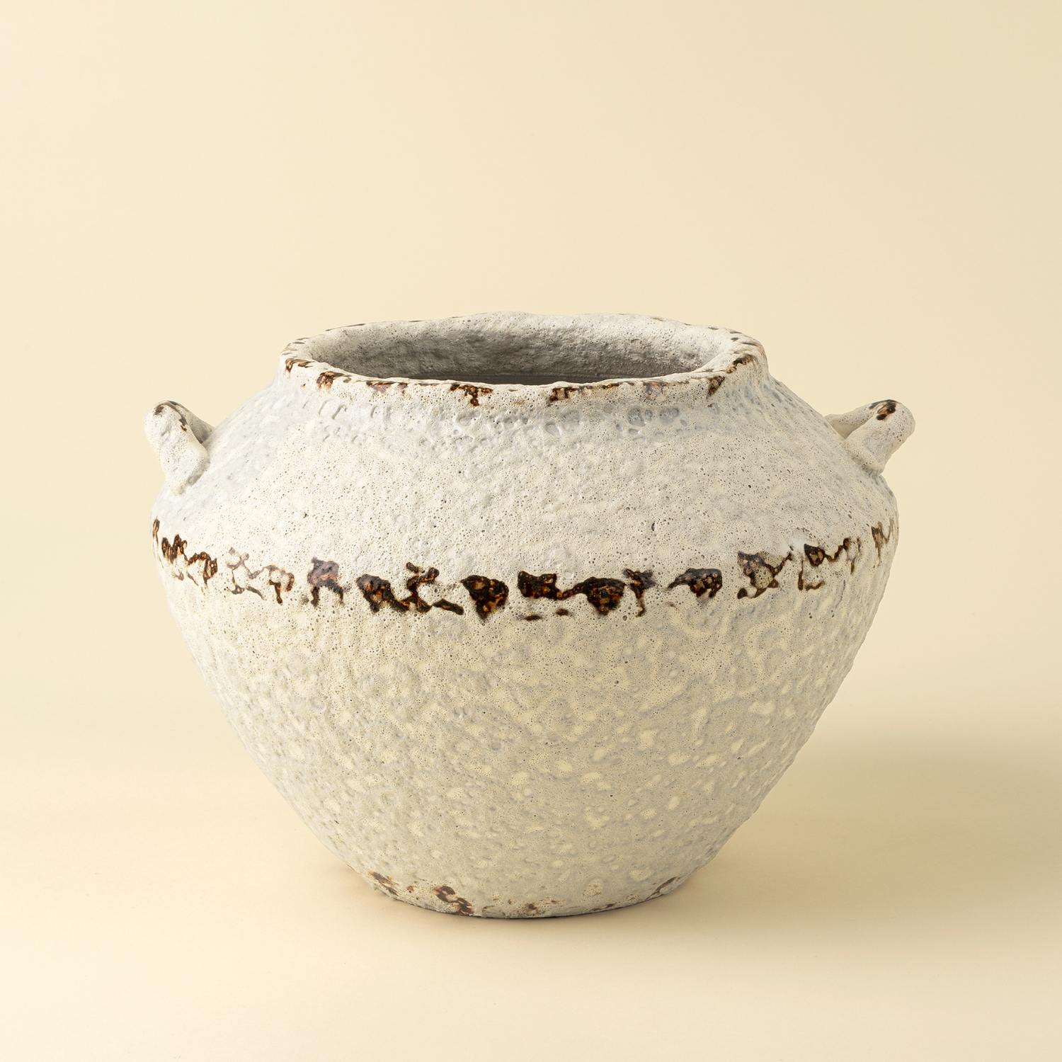 Mykonos Distressed Cream Terracotta Vase