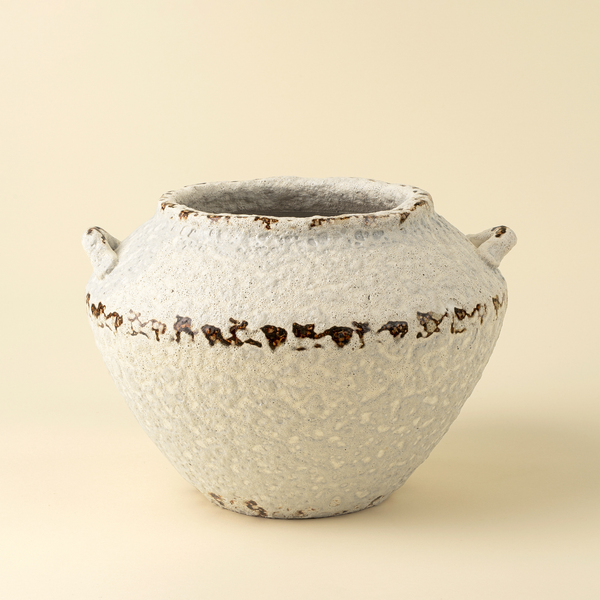 Mykonos Distressed Cream Terracotta Vase