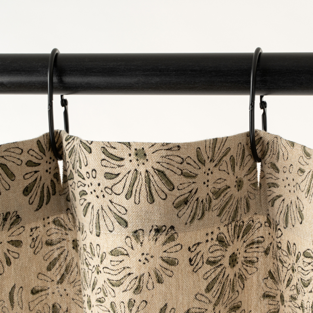 Linen Shower Curtain - Floral Burst
