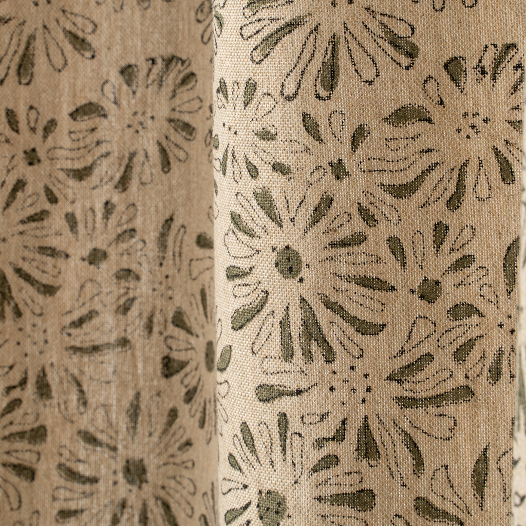 Linen Shower Curtain - Floral Burst