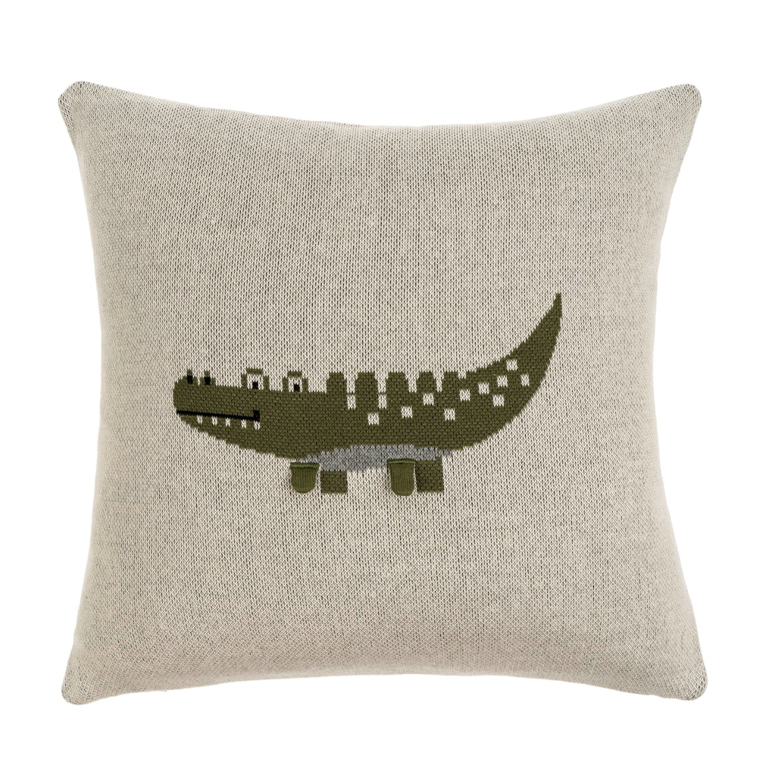 Safari Crocodile Knit Toss Pillow