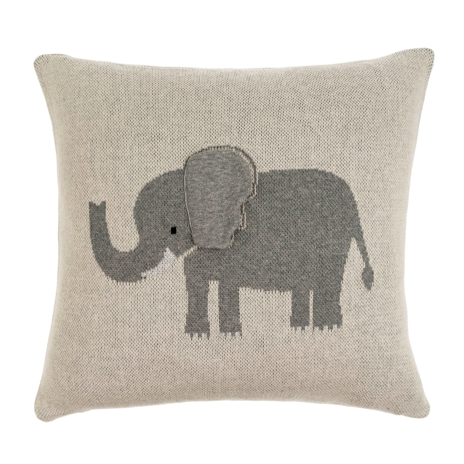 Safari Elephant Knit Toss Pillow