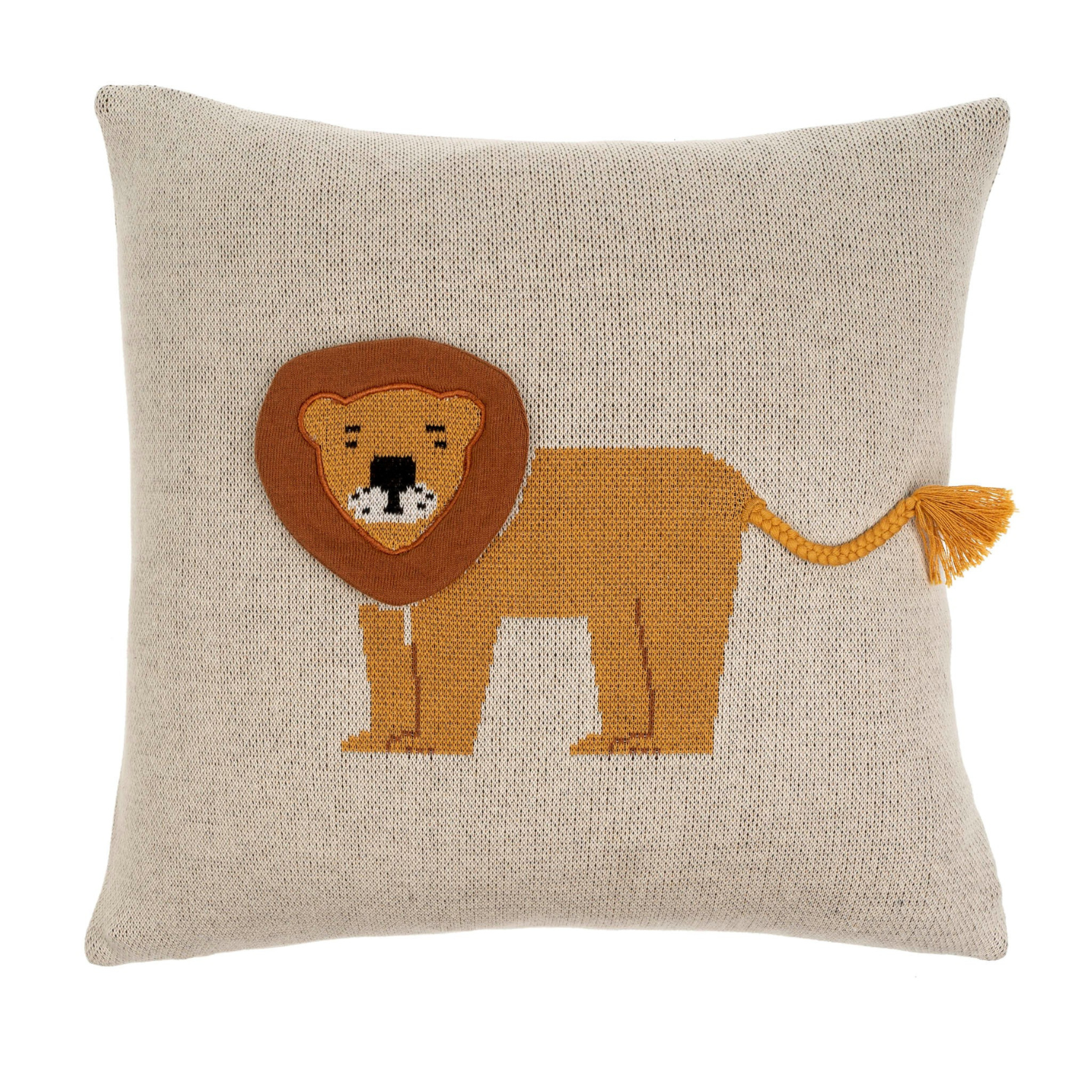 Safari Lion Knit Toss Pillow