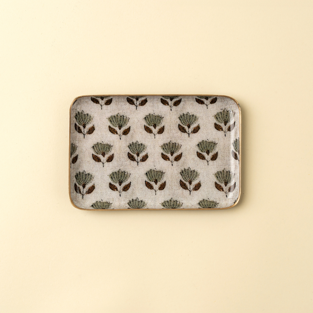 Floral Textile Decorative Tray