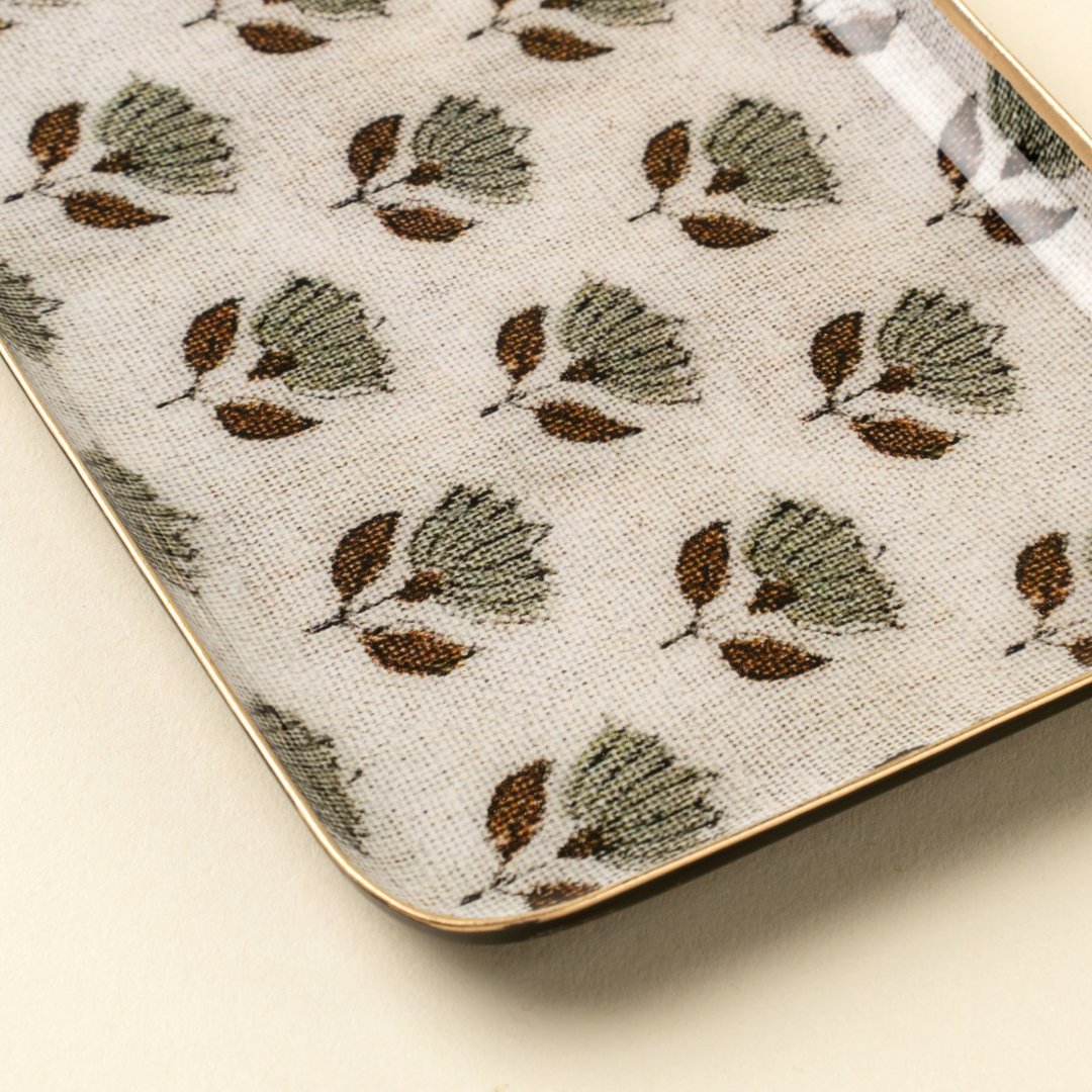 Floral Textile Decorative Tray