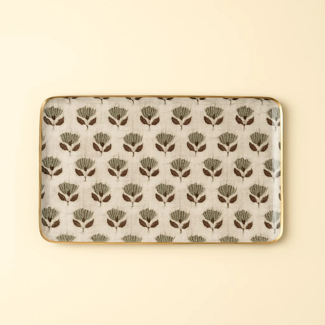 Floral Textile Decorative Tray