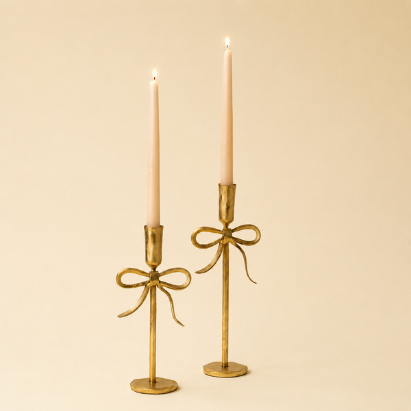 Gold Belle Bow Candlestick