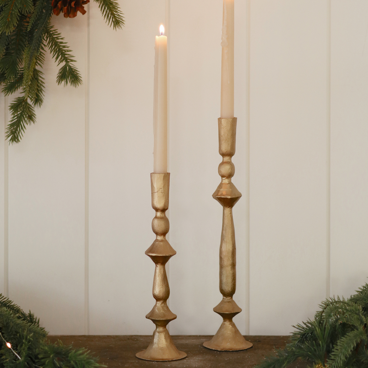 Gold Solstice Iron Candlestick