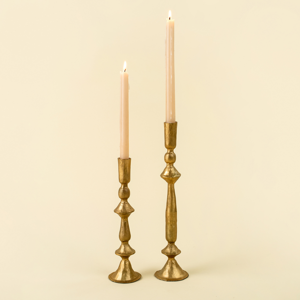 Gold Solstice Iron Candlestick