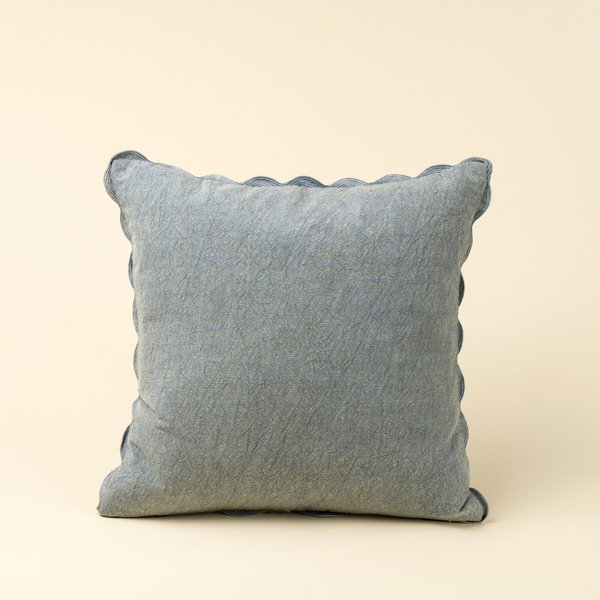 Distressed Scallop Toss Pillow - Slate Blue