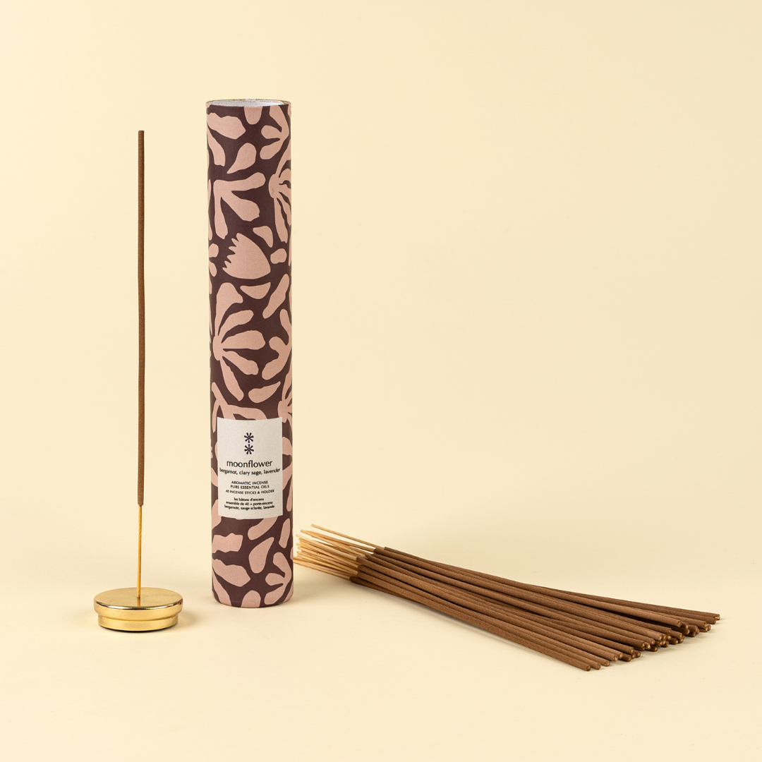 Pure Essentials Incense Sticks w/ Holder - Moonflower