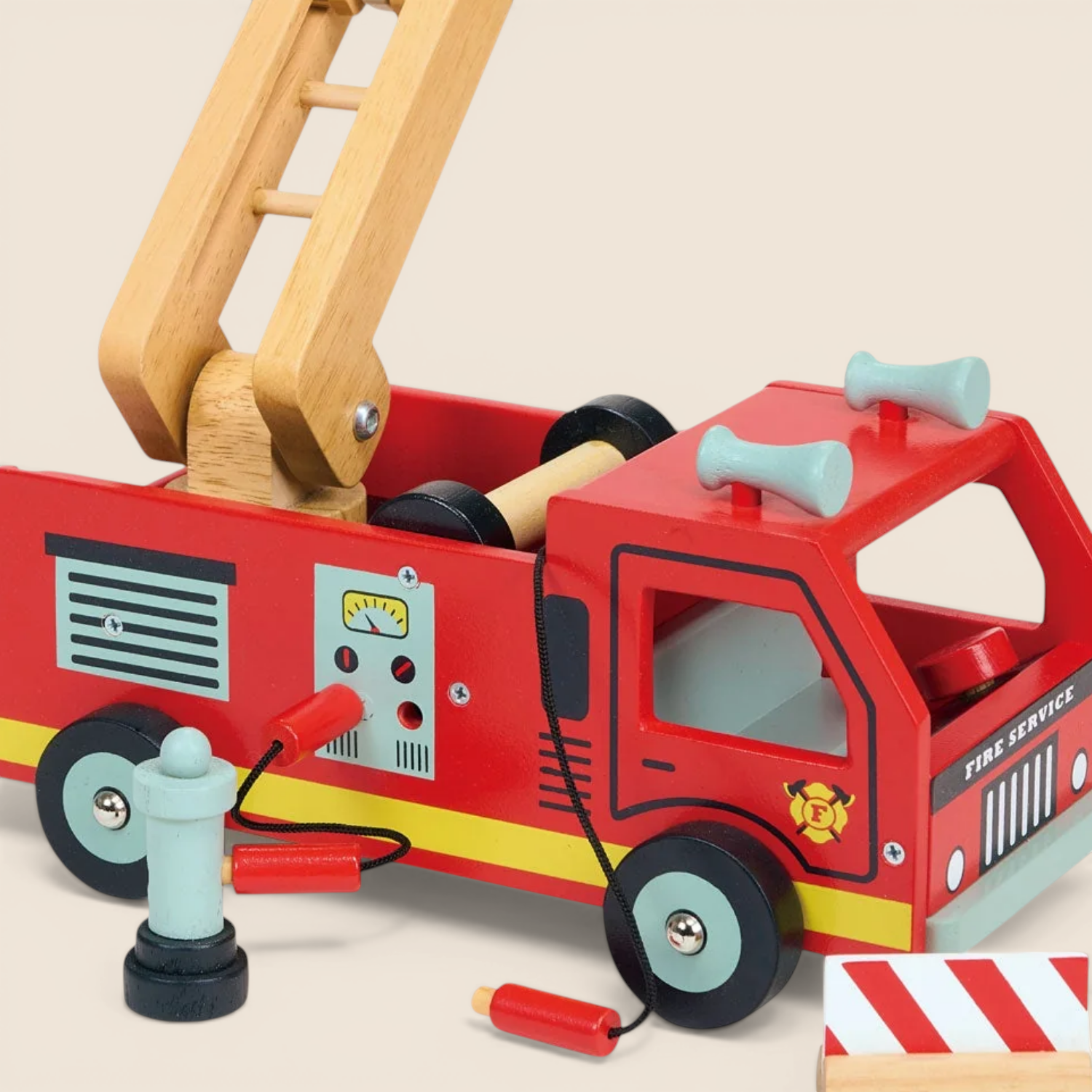 Kids Wood Rescue Red Fire Truck