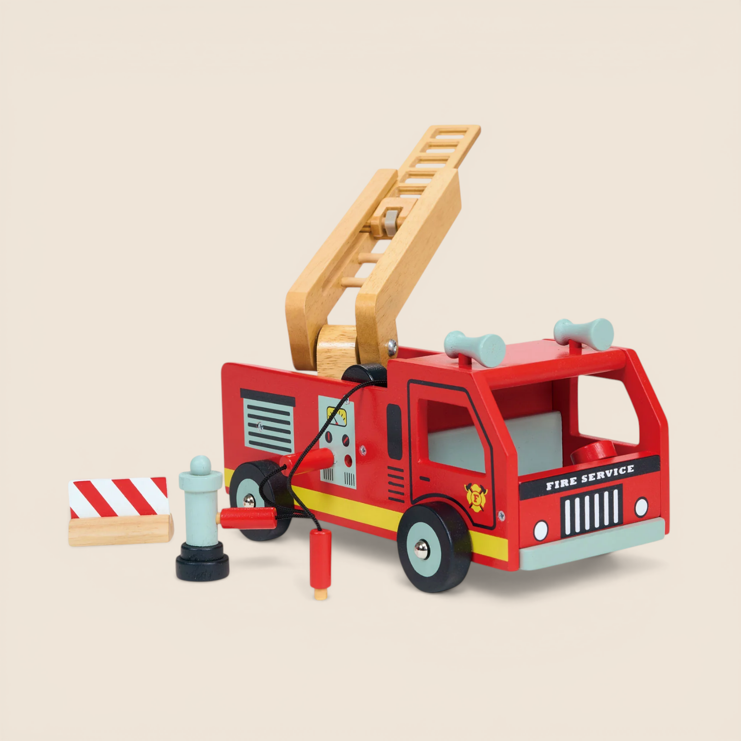 Kids Wood Rescue Red Fire Truck