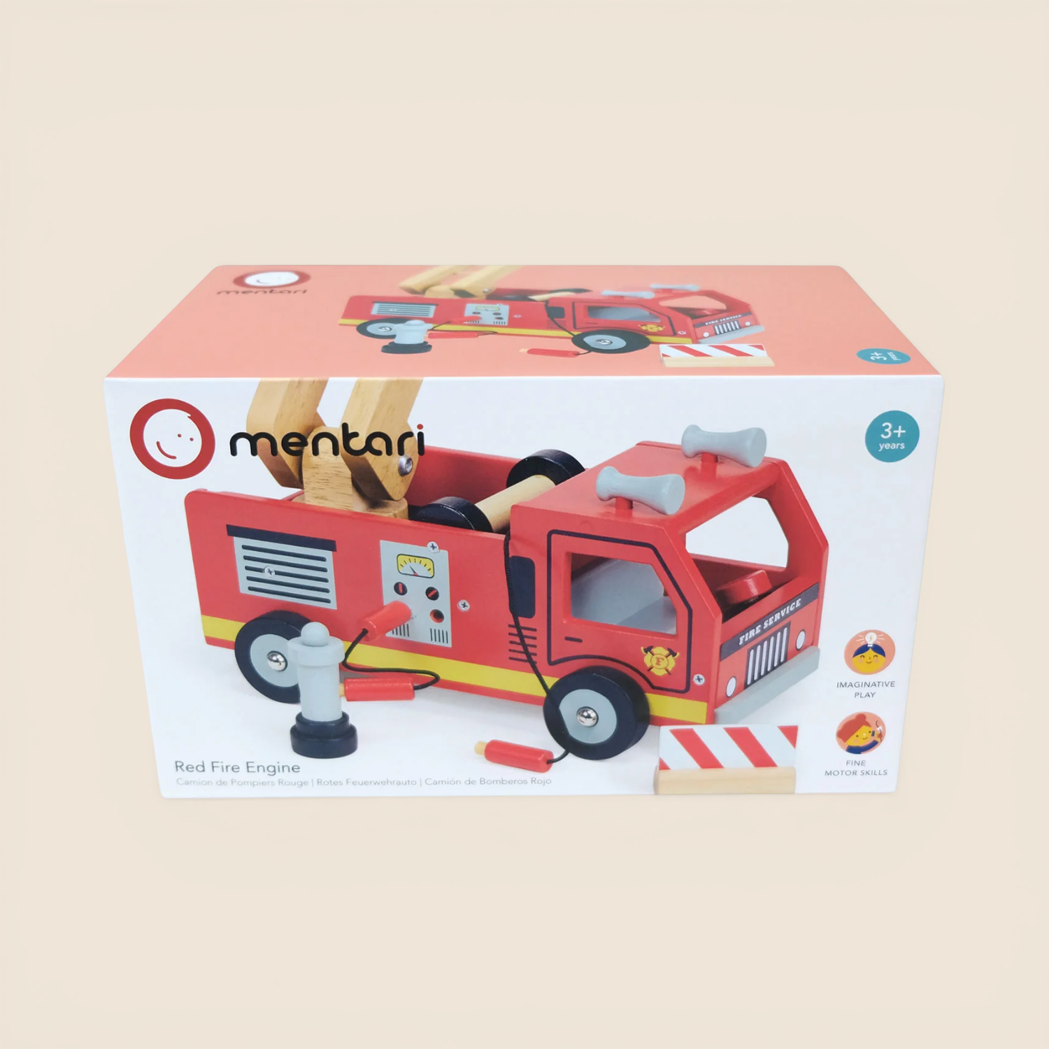 Kids Wood Rescue Red Fire Truck